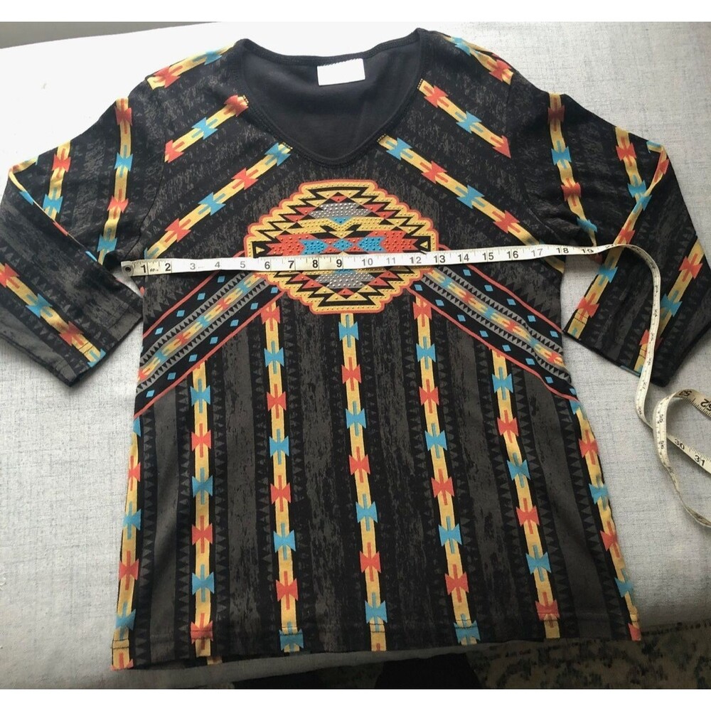 Cactus Bay Women’s  western aztec native design ladies size L 100% cotton USA
